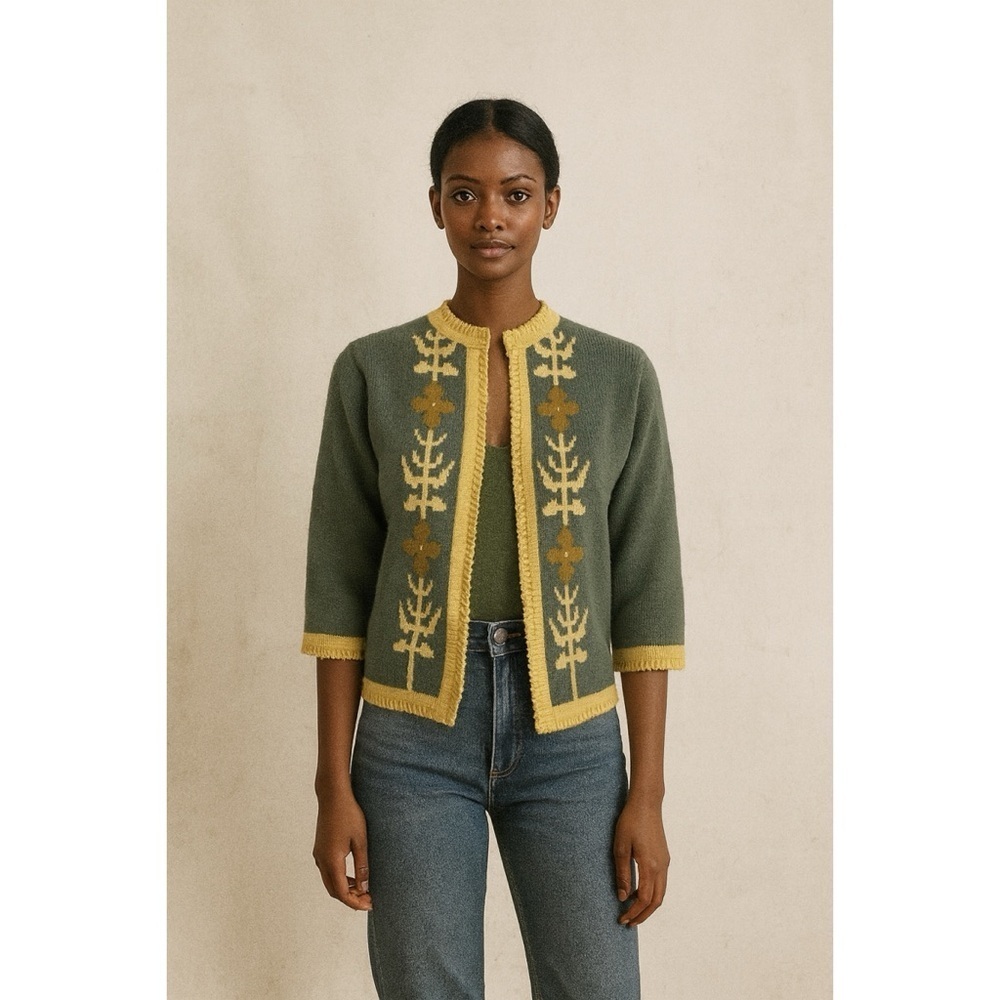 Vintage Miss Pernilla Floral Knitwear Cardigan